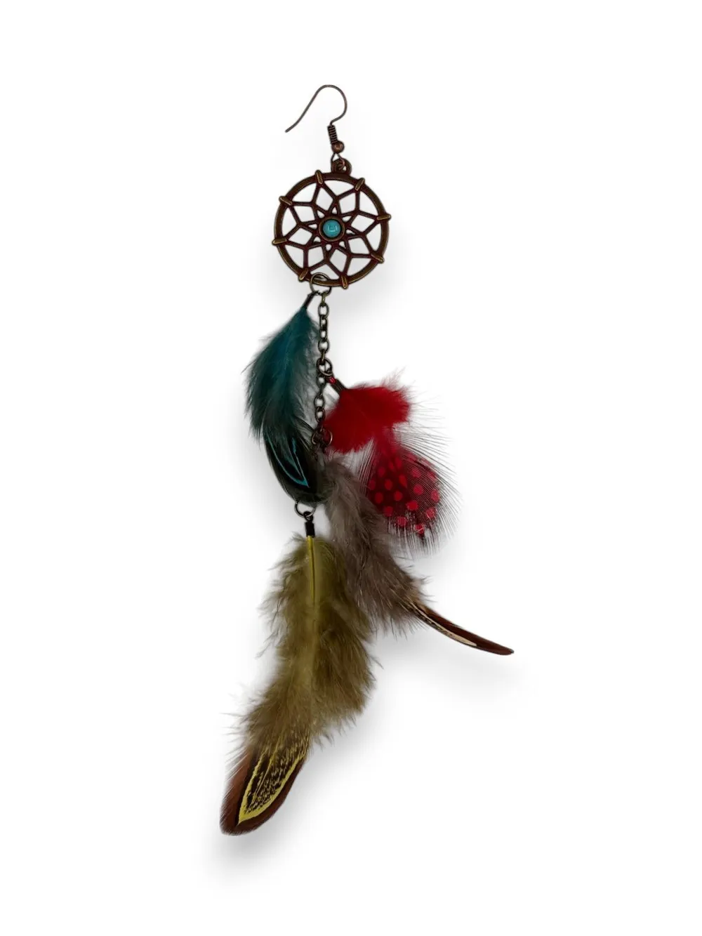 Bohem Dreamcatcher Tüy Sallantılı Küpe 1