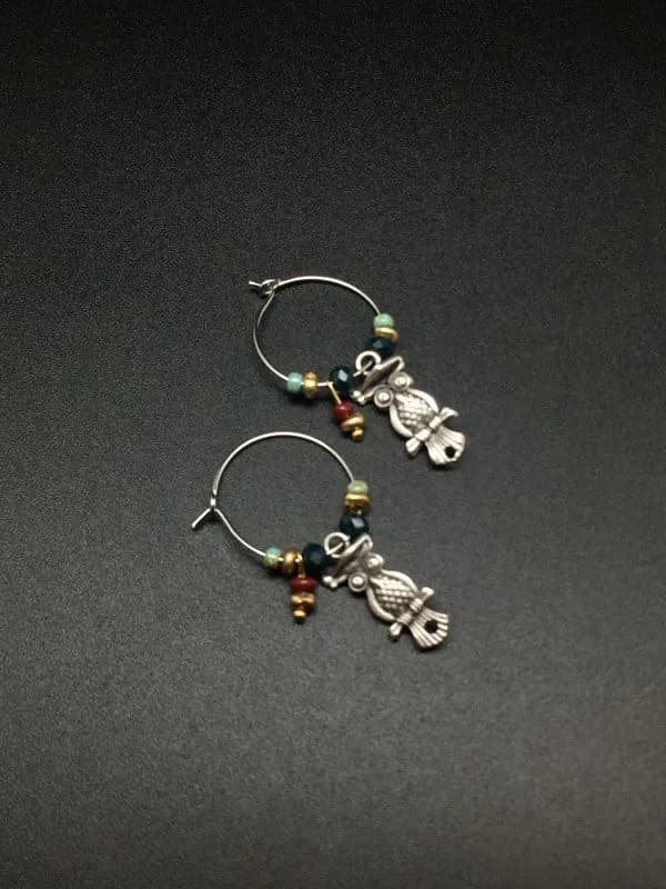 Metalik Noel Charm Sallantılı Küpe 1
