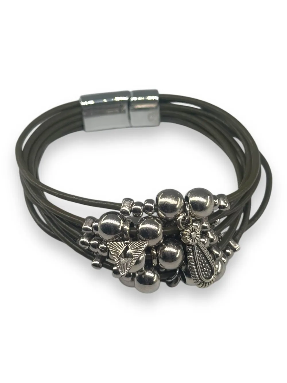Etnik Deri Metal Charm Bileklik 1