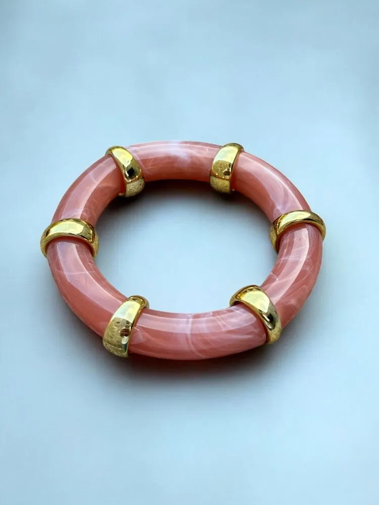 Mercan Pembe Silindir Bileklik 1