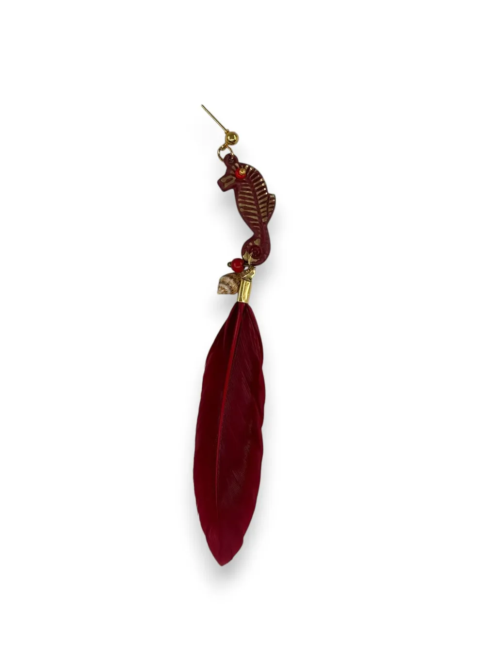 Etnik Bordo Oval Sarkıtlı Küpe 1