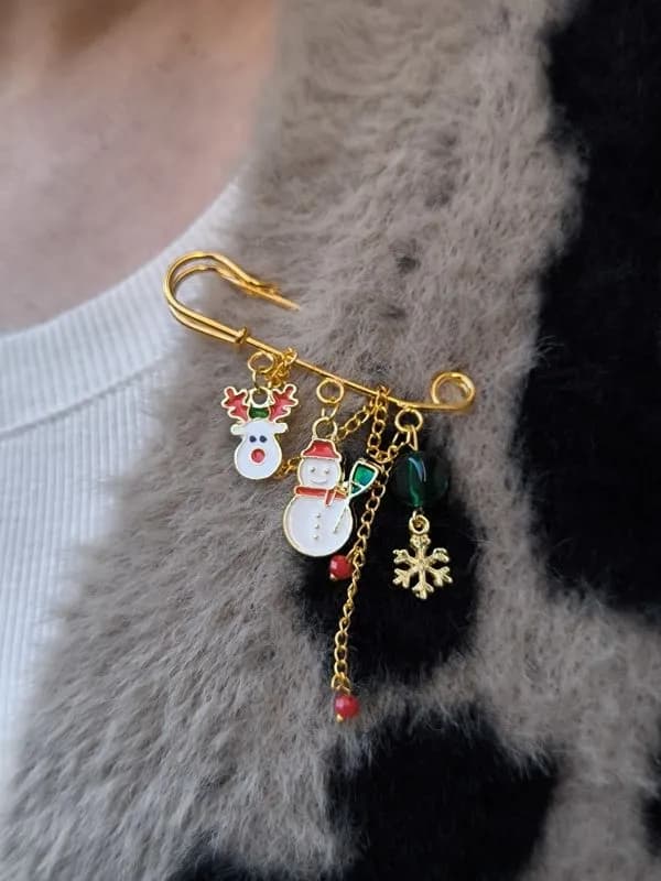 Noel Charm Sallantılı Altın Küpe 1