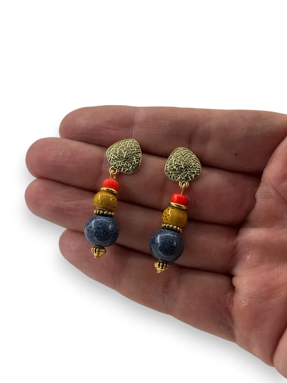 Etnik Filigran Lapis Lazuli Küpe 1