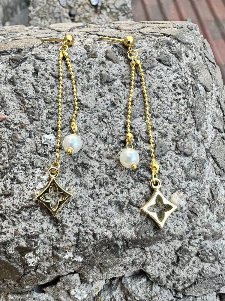 İnci Yıldız Charm Küpe 1