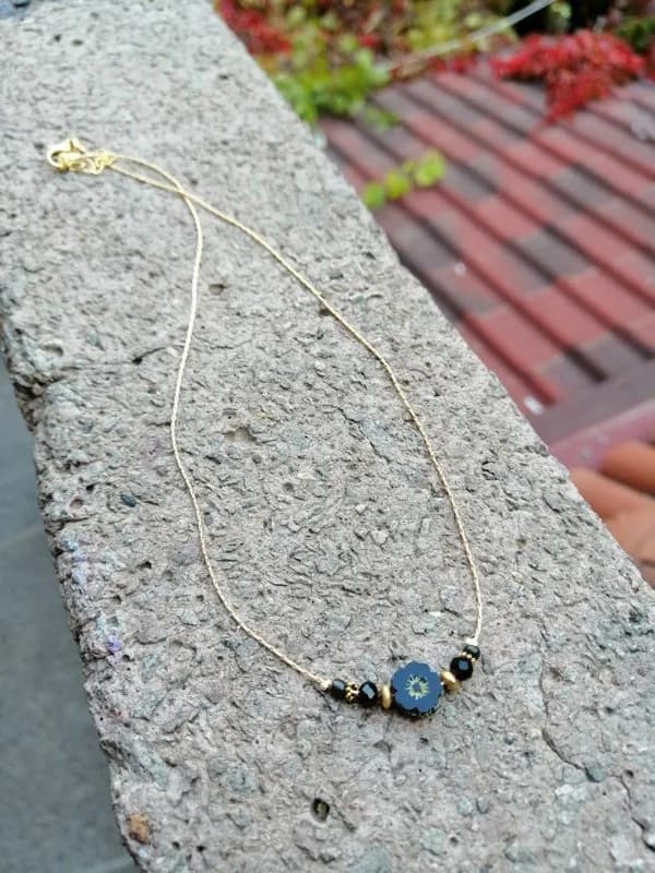 Minimalist Taş Boncuk Choker Kolye 1