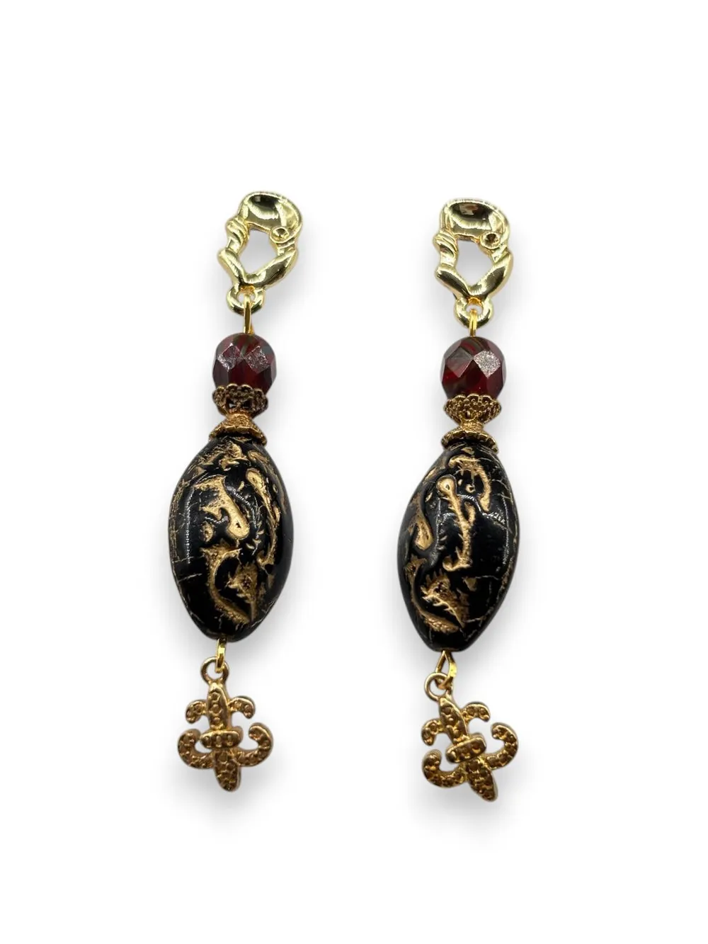 Etnik Taş Çiçek Charm Küpe 1