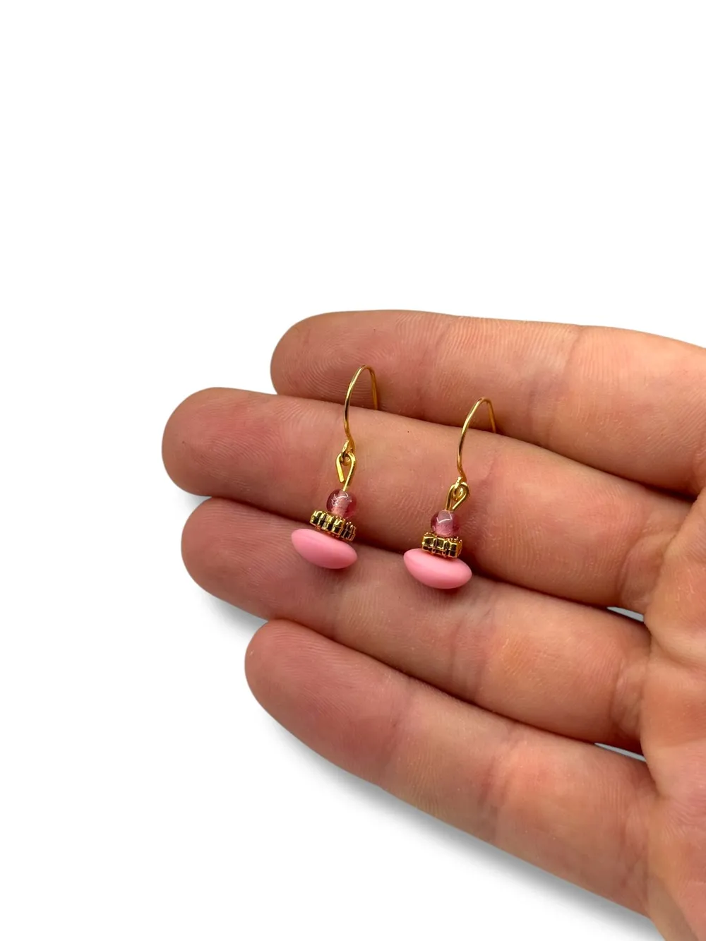 Pembe Mercan Küre Küpe 1
