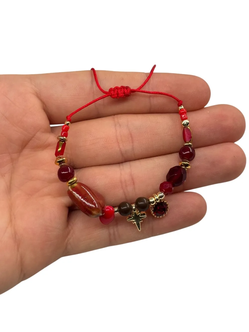 Kırmızı Kristal Charm Bileklik 1