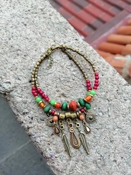 Bohem Renkli Boncuk Metal Charm Bileklik 1