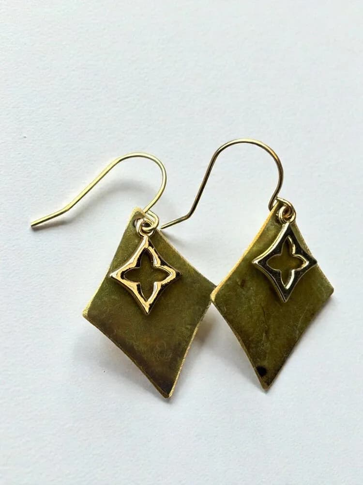 Vintage Elmas Metal Küpe 1