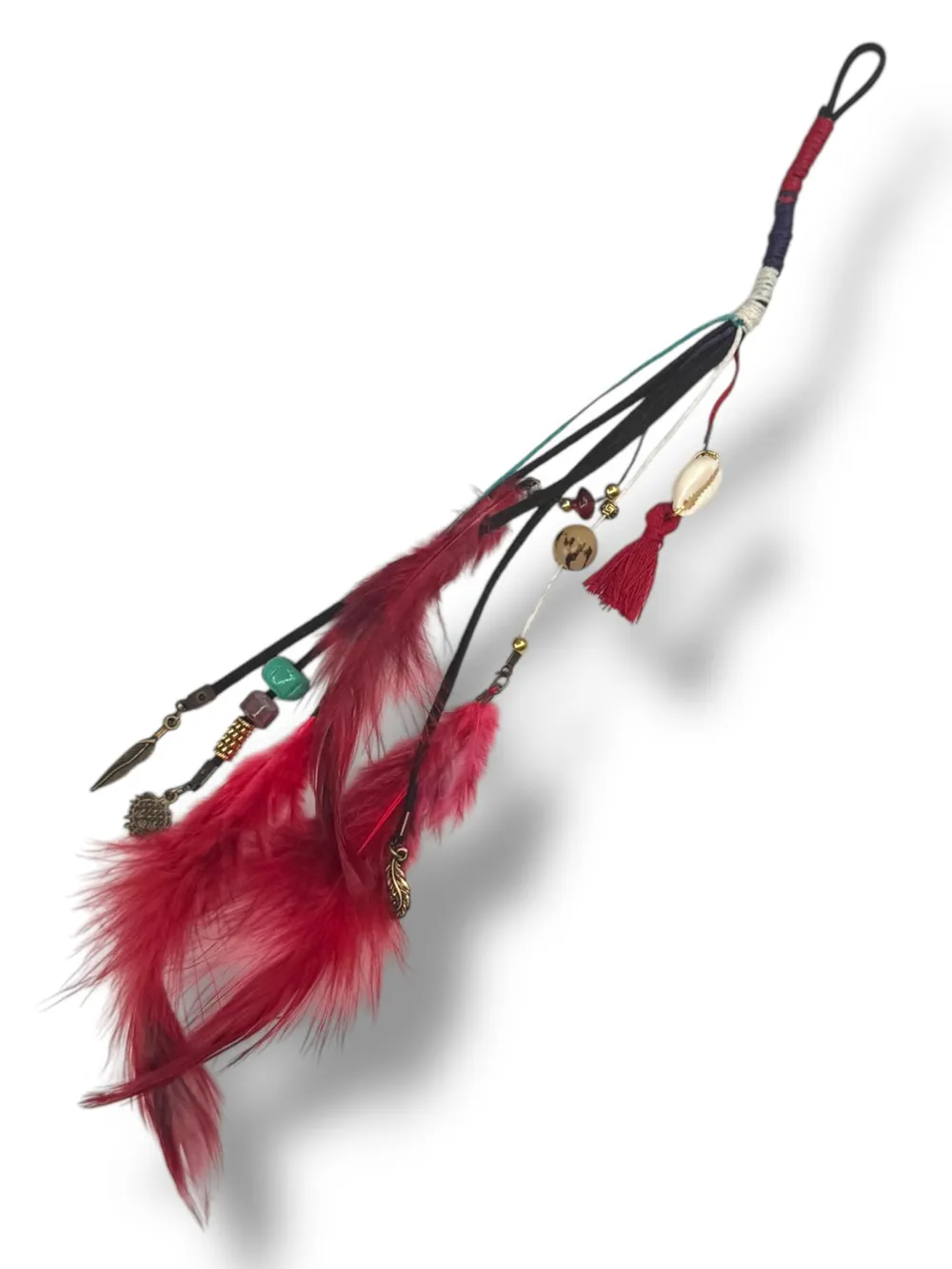 Bordo Kuş Tüyü Sallantılı Küpe 1