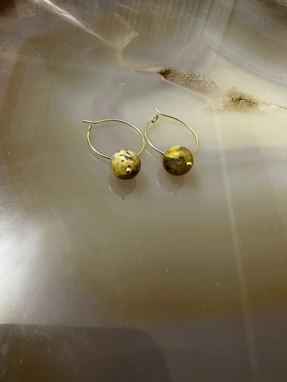 Klasik Altın Metal Küre Küpe 1
