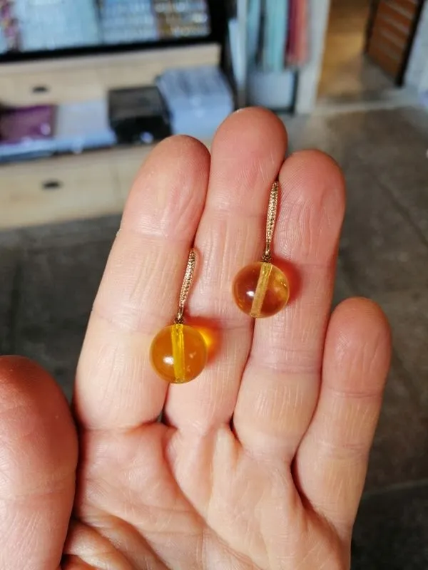 Amber Cam Damlacık Küpe 1