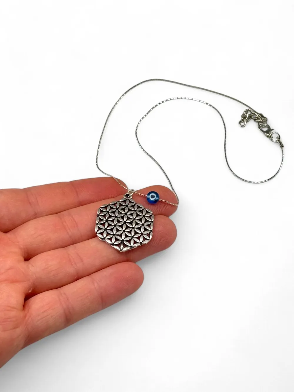 Geometrik Mandala Metal Sarkıtlı Kolye 1