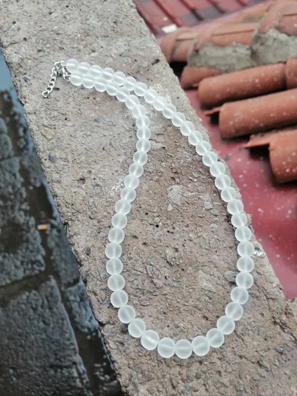 Şeffaf Kristal Cam Boncuk Kolye 1