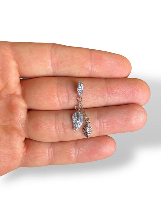 Rodyum Kaplama Yaprak Charm